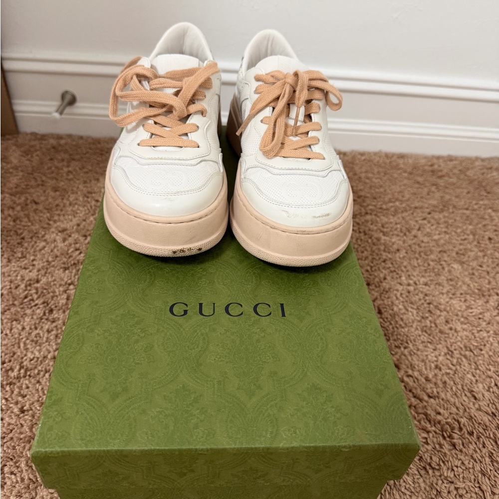 Gucci Cream and Tan Sneakers